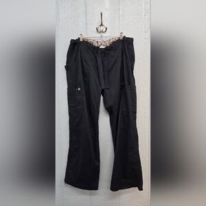 Large Koi Lindsey women's petite cargo scrub pants in black